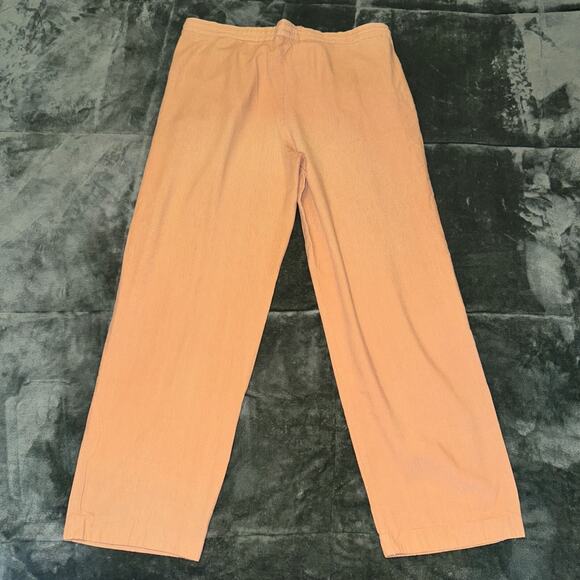 Bogari Studio Pant Womens Medium Orange 100% Silk Pockets Drawstring Long Sleeve - Picture 2 of 8